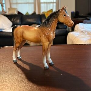 Vintage Japanese horse figurine 7” tall, no chips no marks no cracks no crazing